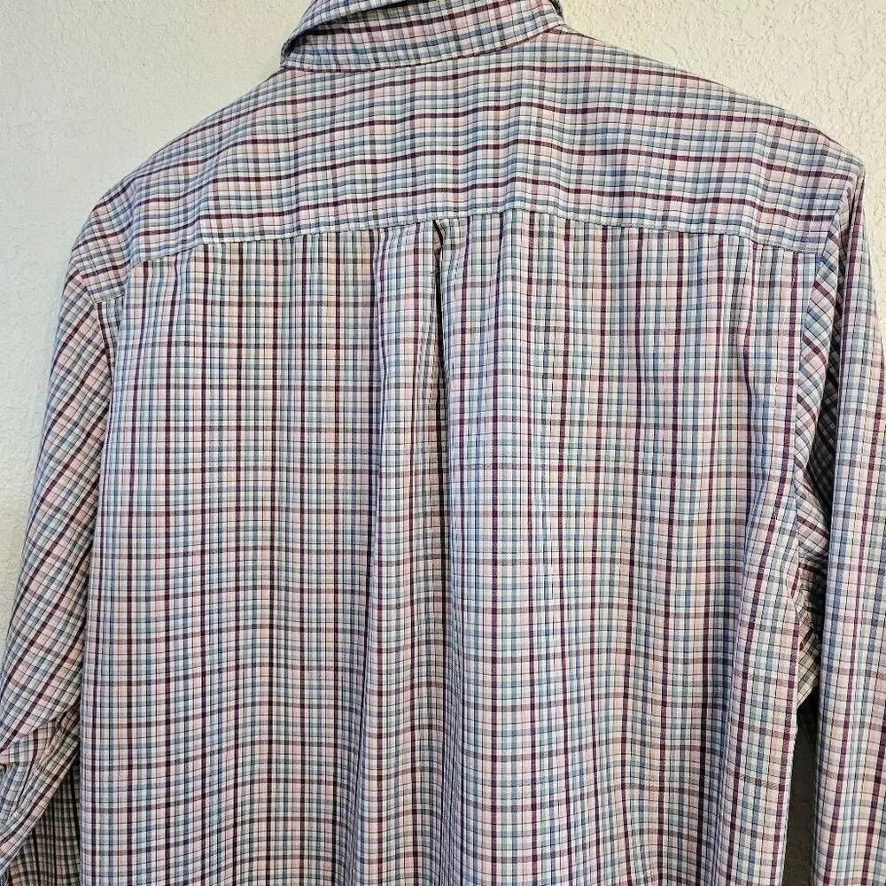 NWOT Banana Republic Men's Long-sleeve Classic Fit Button-down: Pastel plaid: Lg
